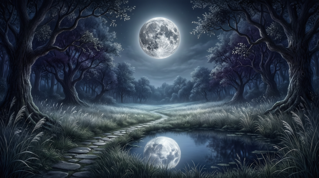 The moon was a silver coin