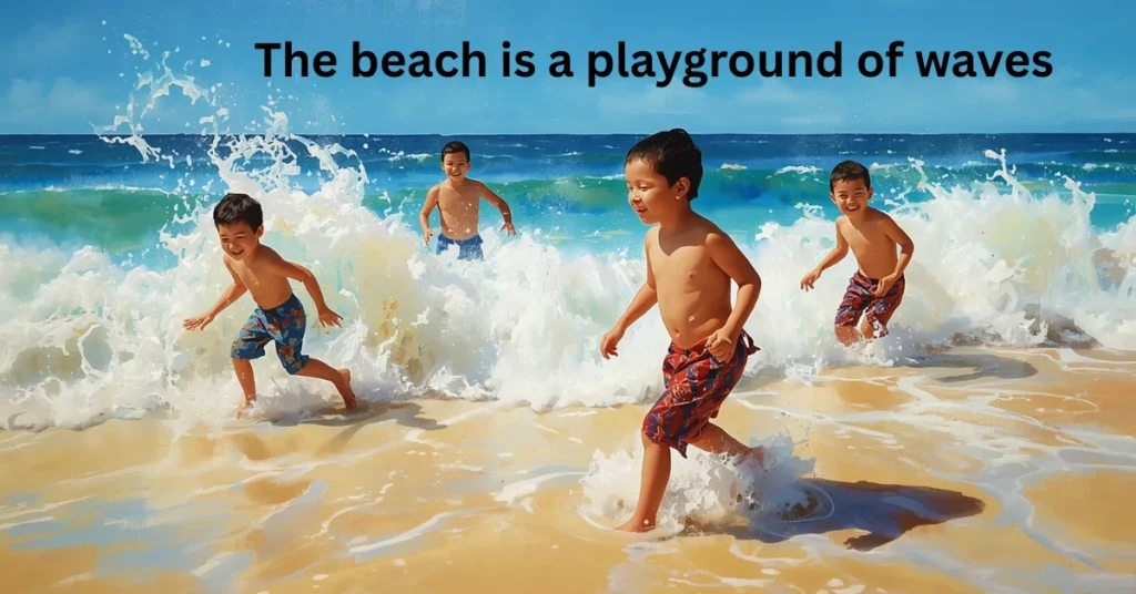 The beach is a playground of waves